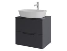 Тумба с раковиной Orange Line Li-60TugMDF+B08-500W графит матовый