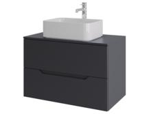 Тумба с раковиной Orange Line Li-80TugMDF+B02-460W графит матовый