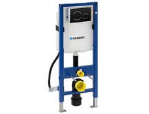 Инсталляция для унитаза Geberit Duofix 111.350.00.5 с кнопкой Geberit Sigma 115.882.KM.1 черный/хром