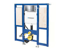 Инсталляция для унитаза Geberit Duofix 111.375.00.5 с кнопкой 115.883.KH.1 матовый, глянец хром