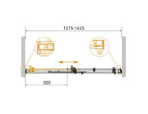 Душевая дверь Cezares 195х140 Stylus-Soft-BF-1-140-C-Cr