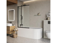 Шторка для ванны BelBagno Luce 145х100 LUCE-VF-11-100/145-C-NERO