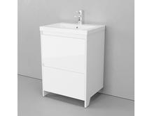Тумба с раковиной Velvex Klaufs 60.2Y-616.216 белый глянец