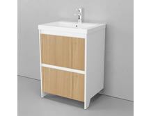 Тумба с раковиной Velvex Klaufs 60.2Y-617.216 белый гянец/дерево