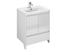 Тумба с раковиной Velvex Klaufs 60.2D.1Y белый глянец